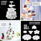 Efavormart 5-Tier Scallop Edge Cupcake Stand High Capacity 27-Cupcake Holder Tower for Party Hosting & Large Buffets - 18" Tall - Image 4