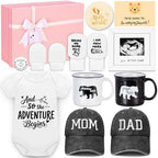 New Parents Gifts for Couples, First Time Mom & Dad Baby Gift Basket with Decision Coin, Ultrasound Frame, Caps, Gender Reveal Present, Expecting Parents, Pregnancy Announcement, Congrats by Unknown