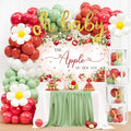 Costova Apple Baby Shower Decorations, Apple Of Our Eye Party Supplies with Balloon Boxes Red White & Green Balloons Apple Pattern Backdrop by Unknown
