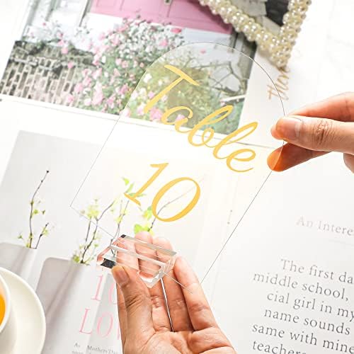 Qunclay 40 Pack Table Numbers 1-40 4 x 6 Inch Gold Acrylic Stands - Image 4