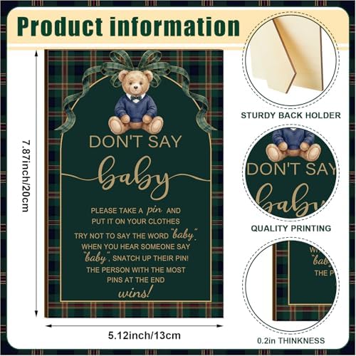 Patelai 321 Pcs Baby Shower Games Supplies, Luxury Equestrian Bear - Image 3