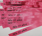 25 Personalized Ribbons Assesmbled Bows Custom Bridal Shower Favor Party Favors Wedding Bridesmaid Memorial Ribbons Funeral Baby Invitations Mis XV años Quinceanera (Fuchsia) - Image 7