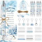 145 Pcs Baby It’s Cold Outside Baby Shower Favors for Guests, Winter Wonderland Retractable Ballpoint Pens, Keychains, Thank You Cards, Gift Bags, Gender Reveal Party Souvenirs Bulk Party Prizes by EYNDYN
