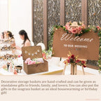 Geelin Seagrass Wedding Card Basket with Card Banner,11 Inch,Coffee - Image 4