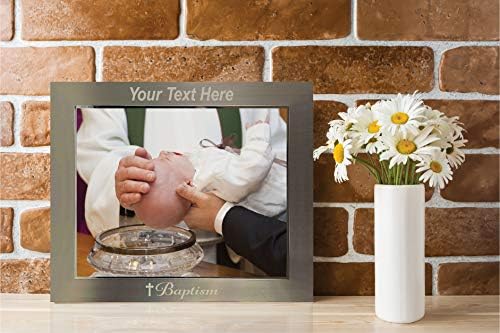 PersonalizationStreet - Religion Occasions: Baptism Personalized 8" x 10" Horizontal Champagne Metal Photo Frame with Free Custom Engraving, Shipping and Photo Print of Your Special Photograph - Image 4