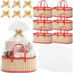Reallnaive 6 Set Large Empty Gift Basket to Fill, Bamboo Woven by Reallnaive