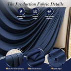 20 ft x 10 ft Wrinkle Free Navy Blue Backdrop Curtain for Parties,Polyester Photo Backdrop Drapes, Thick Background 4 Panels 5ft x 10ft for Baby Shower Wedding Birthday Party Backdrop Stand - Image 4