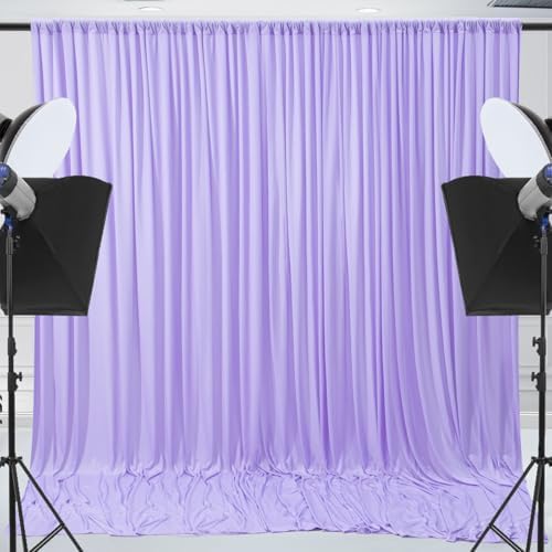 10x10ft Wrinkle Free Lavender Backdrop Curtain for Parties Soft Fabric Drapes Wedding Curtain Backdrop for Birthday Party Decorations Background for Photography 5x10ft,2 Panels - Image 2
