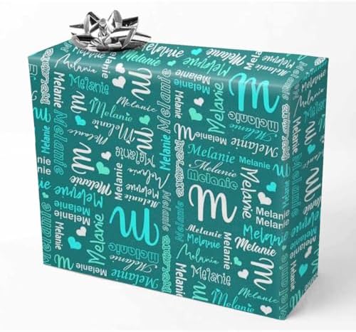 AOFUN Custom Name Text Gift Wrapping Paper Custom Wrapping Paper Custom Name Gift Wrapping Paper Gift Wrap Funny Funny Gift For Friend 3 Rolls 58" x 23" by Unknown