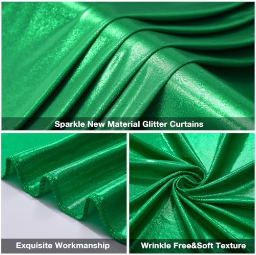 10x10FT Green Sequin Backdrop Curtain for Party - 2 Panels 5x10FT Wrinkle-Free Shimmer Drapes for Birthday, Wedding, Christmas, Decorations & Photography - Image 7
