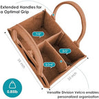 Cute Castle 2 Pack Diaper Caddy Organizer - Portable Baby Caddy Organizer with Handle, Nursery Storage Bin and Car Organizer for Girls, Boys - Baby Gift Basket - Caramel, Large - Image 2