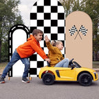 3 Pack Racing Theme Checkered Arch Backdrop Cover Set, Khaki - Image 6