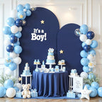 Navy Blue Arch Cover 2 Set-7.2FT, 6FT Arch Backdrop Cover Spandex Fitted Wedding Arch Stand Covers for Bridal Shower Wedding Baby Shower Birthday Party Banquet Photo Background Decorations - Image 2