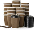 LITOPAK 80 Pack 12 oz Disposabel Paper Cups, Coffee Cups with Lid, Stirrers by LITOPAK