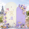Cream Purple Arch Backdrop Cover Set of 2 Spandex Arch Covers 7.2 and 6ft Wedding Birthday Party Arch Covers Stretchy Backdrop Bridal Baby Shower Biege Lavender Arch Stand Cover by HBBMAGIC