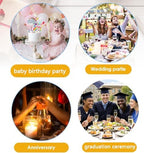 4 Pack Larger Bamboo Solid Serving Platter, 15.5'' Love Serving Trays, Charcuterie Serving Boards Snack Food Cake Cookies Platter for Anniversary Wedding Baby Shower Birthday Party Decoration - Image 4