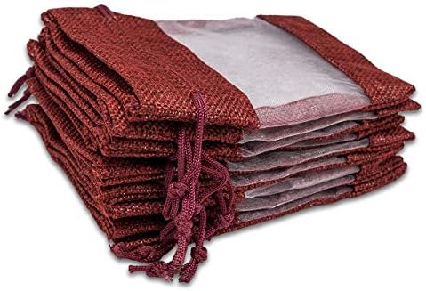 48 pc Jute Burlap & Sheer Organza Gift Bags w. Drawstring by TheDisplayGuys - Image 5