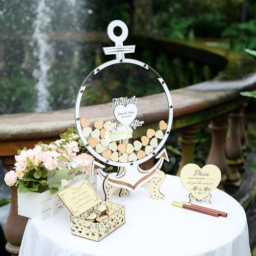 Wedding Guest Book Alternative Drop Box Frame, Nautical Anchor Beach Decor - Image 3