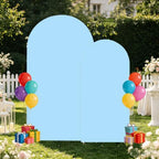 Set of 2 Metal Arch Backdrop Stands with Baby Blue Covers, 6/7.2FT - Image 7