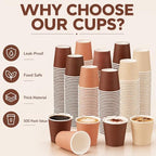 Roshtia 500 Pack 4 oz Paper Espresso Cups Elegant Brown Gradient Design, Small Disposable Cups for Espresso, Hot Tea, Baby Showers, Weddings, Parties, Picnics, Homes, Offices & Events - Image 6