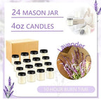 ACITHGL 24 Pcs 4oz Mini Mason Jar Candles Small Lavender Scented Candles Bulk Aromatherapy Ideal Souvenir Favors for Wedding Birthday Party (Black, 24) - Image 3