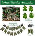 Camo Balloon Arch Garland Kit with Banner Leaves, 115PCS Double Stuffed - Image 3