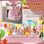 Mindsoft 20 Pack Pink Gingham Tablecloth Baby Shower Bridal Birthday Party - Image 6