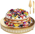 Wenqik Gold Metal Cake Stand 20 Inch with Cutting & Spatula by Wenqik