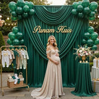20x12 ft Forest Green Backdrop Curtains for Weddings, Birthdays and Photos - Image 5