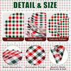 Funnymoom 400 Pcs Christmas Party Supplies for 50 Guests Gingham Paper Plates and Napkins Knives Spoon Fork Cup Disposable Checkered Dinner Party Cutlery for Baby Shower Wedding Favor (Red and Green) - Image 2