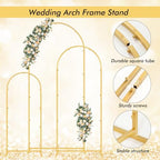 Gawicpy Wedding Arch Backdrop Stand Set Metal Arch Backdrop Stand with Wedding Arch Cover, Wedding Balloon Arch Backdrop Stand for Birthday, Baby Shower, Anniversary (White, 4FT+5FT+6FT) - Image 7