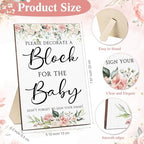 Tatuo 75 Pcs Baby Shower Party Block Games Sign to Decorate,Floral - Image 2