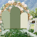 Foilswirl 34 Pcs Sage Green Arch Cover and Balloons Sage Green Backdrop - Image 2