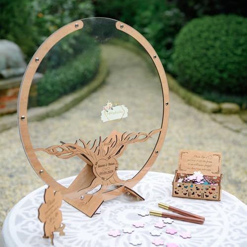 Personalized Wedding Tree Guest Book Alternative, Rustic Heart Drop Box - Image 2