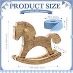Mifoci 6 Pack Wooden Rocking Horse Baby Shower Decor, Blue Jean - Image 2