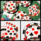 Kochorie 150 Pieces Casino Party Tableware Set Disposable Paper Plates and Napkins Casino Parties Supplies for Poker Card Club Birthday Las Vegas Party Decorations - Image 3