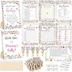 Funnymoom 426 Pcs Baby Shower Games Wildflower Girl, 8 Game Activities by Funnymoom