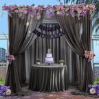 20ft x 10ft Black Backdrop Curtains, Wrinkle-Free Sheer Chiffon Fabric Photo Background Drapes for Wedding Arch Party Ceremony Stage Photography Decorations - Image 7
