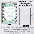 Custom Baby Shower Invites Blue Gray Gold Peony Baby Shower Invitations 20 5x7 Custom Personalized Rustic Floral Invites With Envelopes - Unique Cards - Image 7