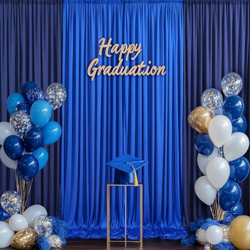 10×10 FT Navy Blue Royal Blue Backdrop Curtains for Parties, 6 Panels 2.5×10ft Wrinkle Free Soft Polyester Drapes for Backdrop Decor Birthday Party Baby Shower Wedding Photo Background Curtains - Image 7