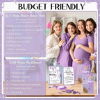 Dunzoom 461 Pcs Funny Baby Shower Games with Prize for Guest Winner, Purple - Image 4
