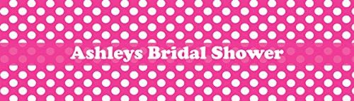 100 Pink Polka Dot Wedding Anniversary Engagement Party Water Bottle Labels Birthday Party Easy to Use Self Stick Labels - Image 2