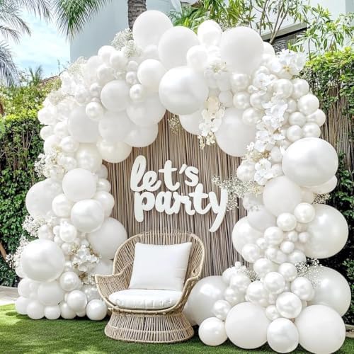 Birthday Balloon Garland Double Stuffed Dark Green Pearl White Balloons Different Sizes Latex Emerald Green Balloon Arch Kit for Graduation Baby Shower Wedding Safari Party decorations - Image 7