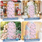 Cartoon Axolotl Arch Backdrop Cover 6.6 FT, Pink Ambystoma Mexicanum Green Seaweed Ocean Coral Wedding Arch Cover Stretchy Backdrop Stands Covers for Birthday Party Ceremony Banquet Decor - Image 6