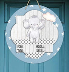 Elephant - Hospital Room - Personalized Door Sign - Gray Polka Dot - Gift for Baby Shower - Image 2