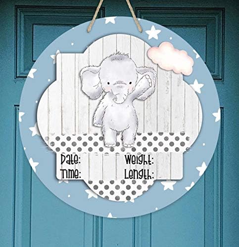 Elephant - Hospital Room - Personalized Door Sign - Gray Polka Dot - Gift for Baby Shower - Image 2