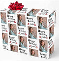 Customized Gift Wrapping Paper, Happy Birthday with Name Photo White Personalized Gift Wrap Paper with Photo Funny Wrapping Paper Roll for Men Women Christmas 58x23 3 Rolls by MyPupSocks