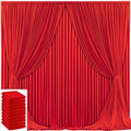 50x10ft Red Backdrop Curtain for Wedding Parties Wrinkle Free Fabric Red Drapes Backdrop Decoration for Baby Shower Birthday Photography Decoration 10 Panels, 5ft x 10ft by Gogoparti