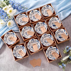 SiliFine 12 Pcs Wedding Favors for Guests Small Ceramic Bowls, Rose, Blue by SiliFine