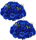 Royal Blue Flowers Balls Centerpieces: 15.7in Diam, Set of 2 by CreatedforWeddingsandHome